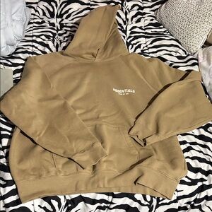 Essentials Beige Hoodie with Logo